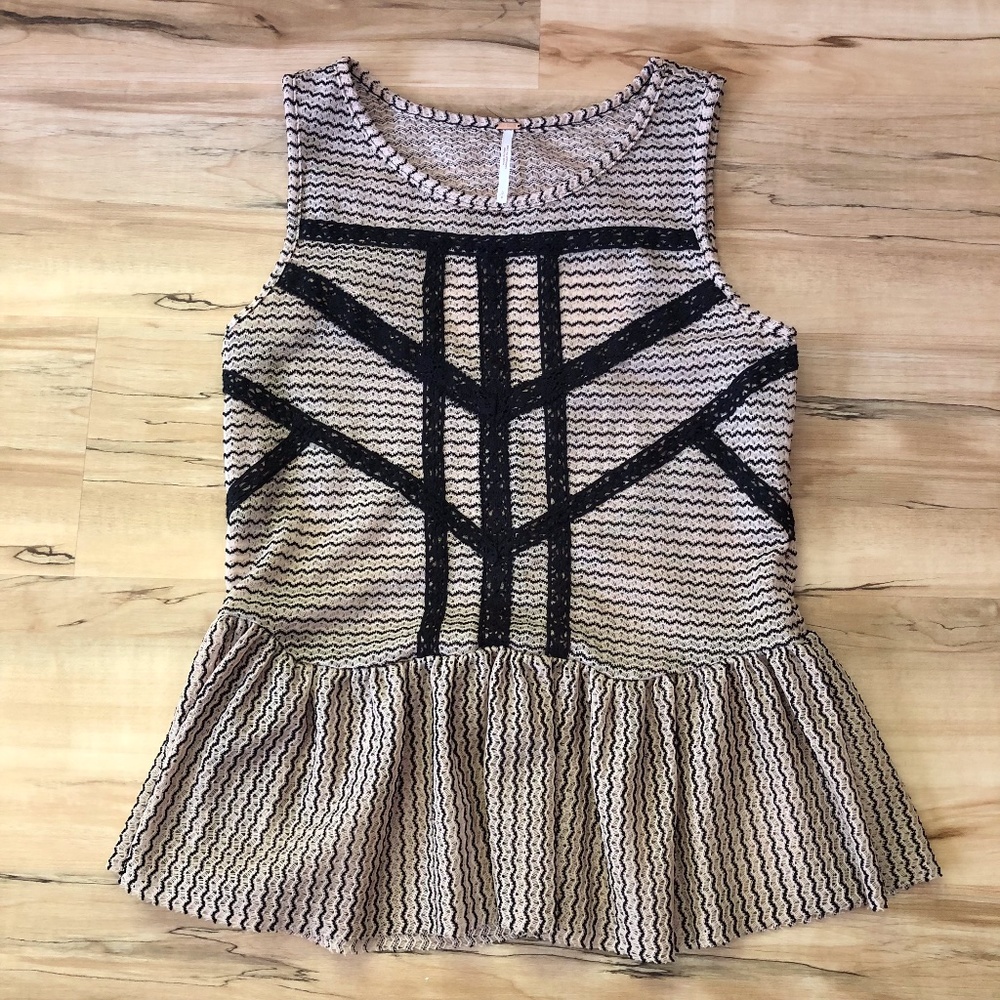 FREE PEOPLE PEPLUM TOP LIKE NEW